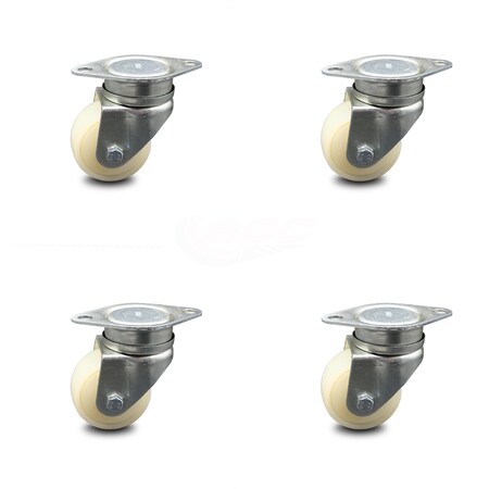 Service Caster 70mm Metric Swivel Top Plate Caster with Nylon Wheel 350 lbs. Cap. Per, 4PK SCC-CG20S314-NYB-TPTRI-4